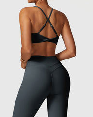 Blue Grey Stylish Women's Cross Back Bra