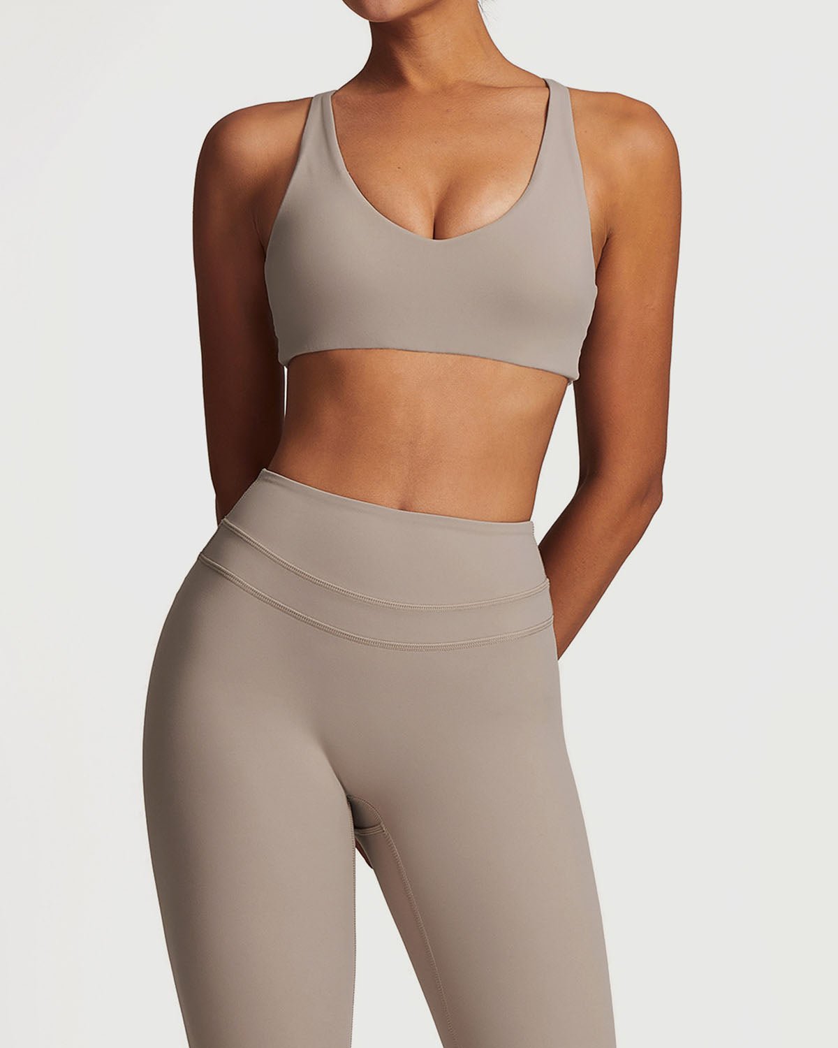 Khaki Strappy Cross Back Bra