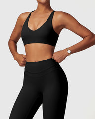 High-Support Women’s Workout Bra - Strappy Design