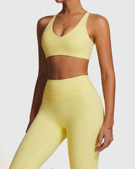 Strappy Sports Bra with Moisture-Wicking Fabric