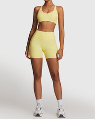 Women's Push-Up Sports Bra with Seamless Shorts