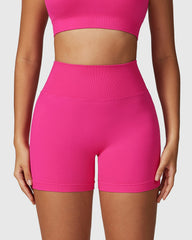 Pink High Elastic Waistband Shorts