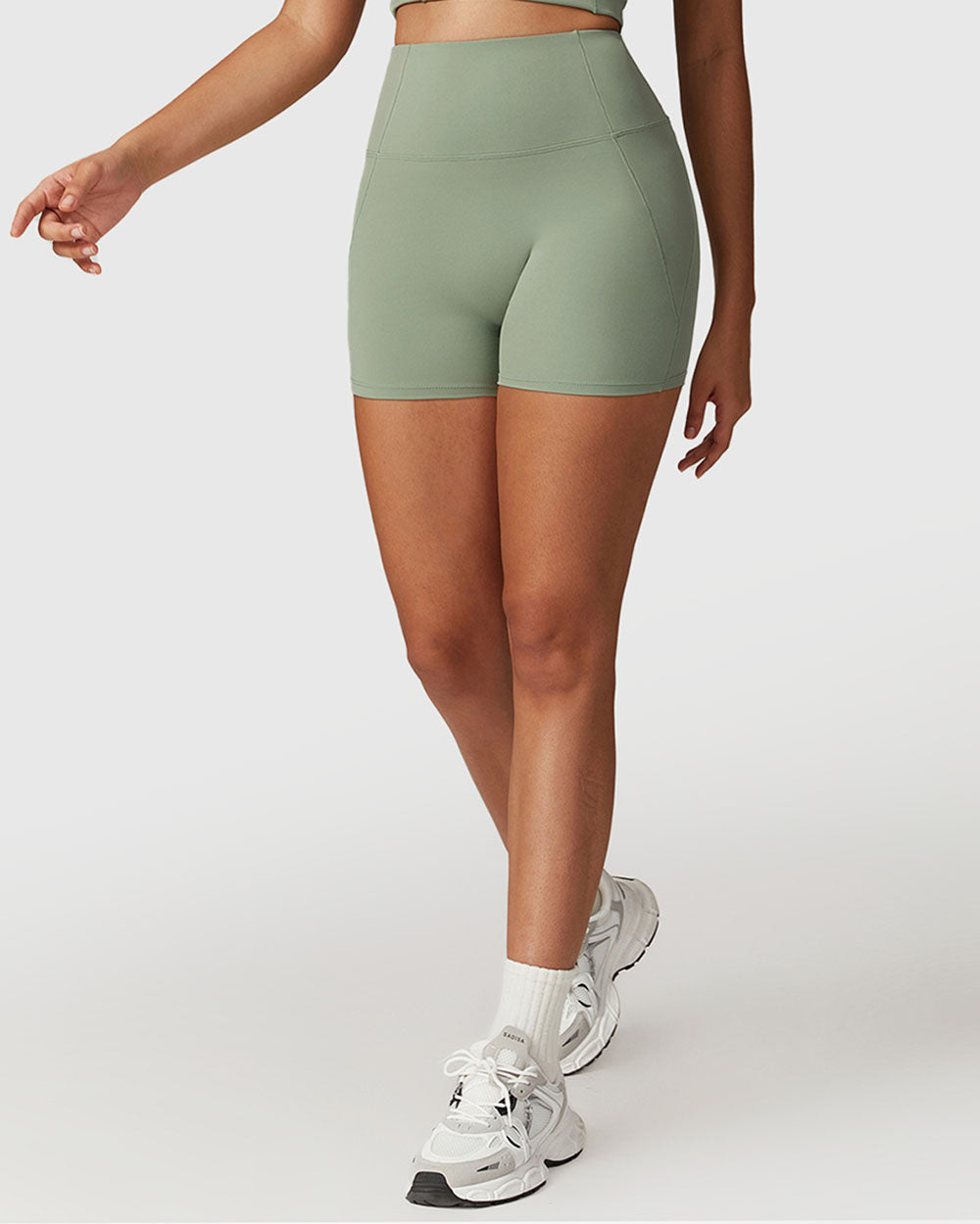 Green High-Waisted Seamless Shorts