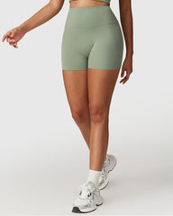 Green High-Waisted Seamless Shorts