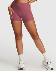 Mauve High-Waisted Seamless Shorts