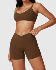 Brown Women's Yoga Bra with Backless Design