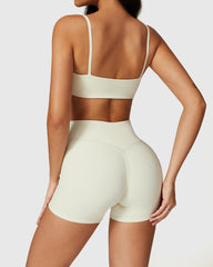 Cream Beige Gymballa Medium Impact Push-Up Bra