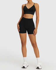 Stylish Women's Workout Bra with Sweat-Wicking Sports Shorts