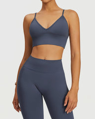 Blue Grey Stylish Sports Bra for Women