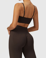 Brown Women's High-Support Workout Bra