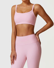 Pink Super Push-Up Strappy Sports Bra