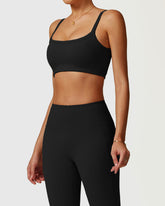 Black Push-Push-Up Effortless Strappy Sports Bra
