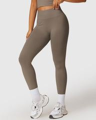 Khaki Sculpt Elastic Waistband Leggings