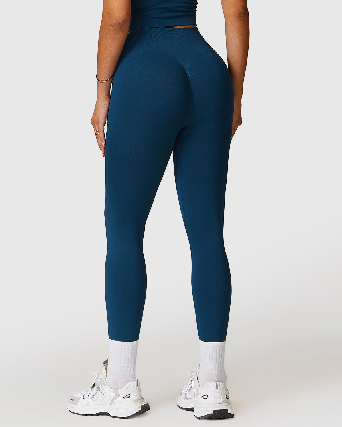 Emblem Blue Sculpt Elastic Waistband Leggings