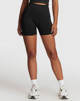 Black Sculpt Elastic Waistband Shorts
