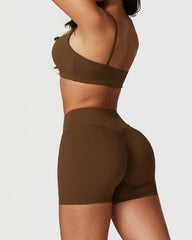 Backless Yoga Bra and Seamless Shorts