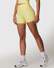Yellow Seamless High Waist Shorts
