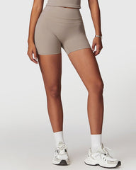 Khaki Seamless High Waist Shorts