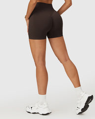 Seamless High Waist Shorts - Brown