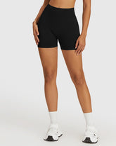 Seamless High Waist Shorts - Black