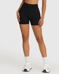 Seamless High Waist Shorts - Black