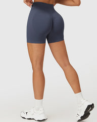 Seamless High Waist Shorts - Blue Gray