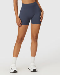 Seamless High Waist Shorts - Blue Gray
