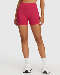 Seamless High Waist Shorts - Red