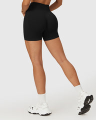 Seamless High Waist Shorts - Black