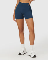 Seamless High Waist Shorts - Emblem Blue