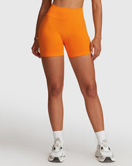 Seamless High Waist Shorts - Orange