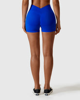 Seamless High Waist Sports Shorts - Blue