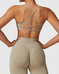 Crisscross Back Women's Yoga Bra - Moisture-Wicking and Chic