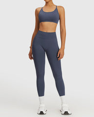 Stylish Women's Workout Bra with Sweat-Wicking Sports Leggings