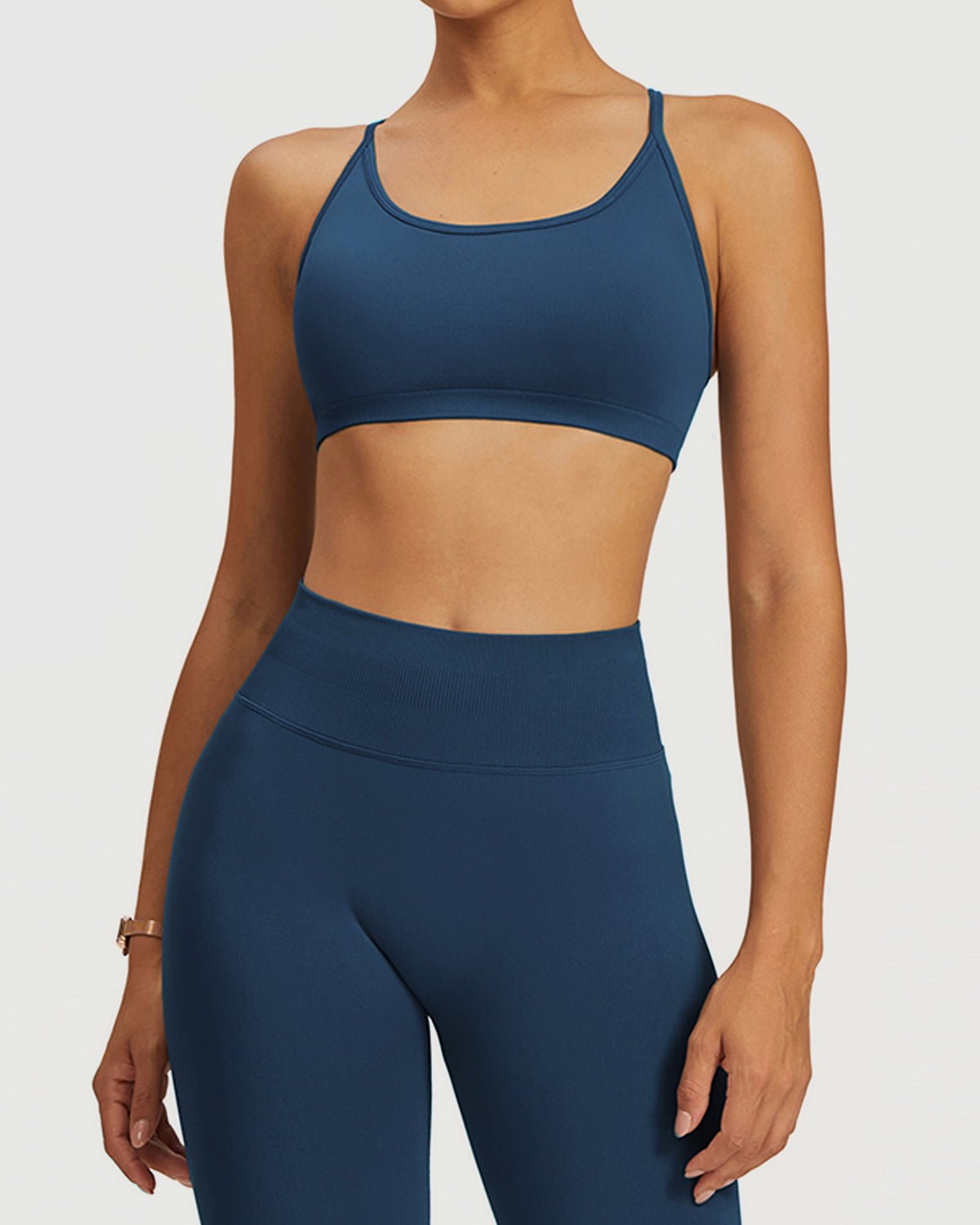 Navy Blue Gymballa Strappy Back Bra for Women