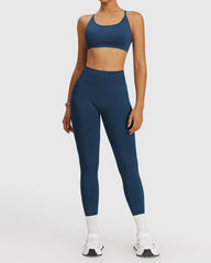 Stylish Women's Workout Bra with Sweat-Wicking Sports Leggings