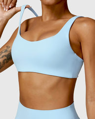 Light Blue Push-Up Sports Bra