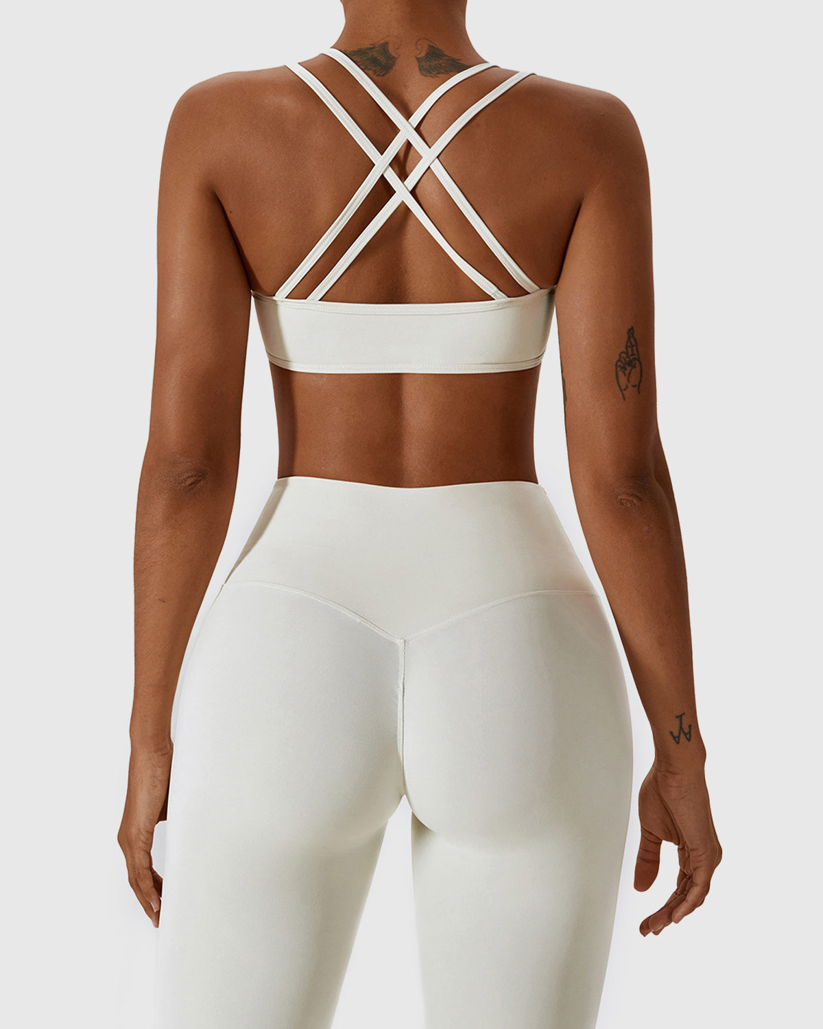 White Stylish Cross Back Sports Bra