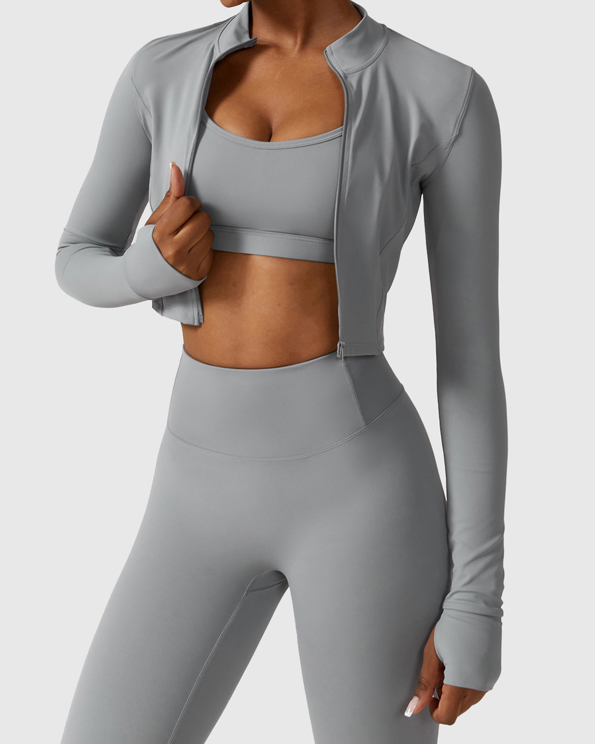 Bright Grey Scoop Neck Bra With Jacket