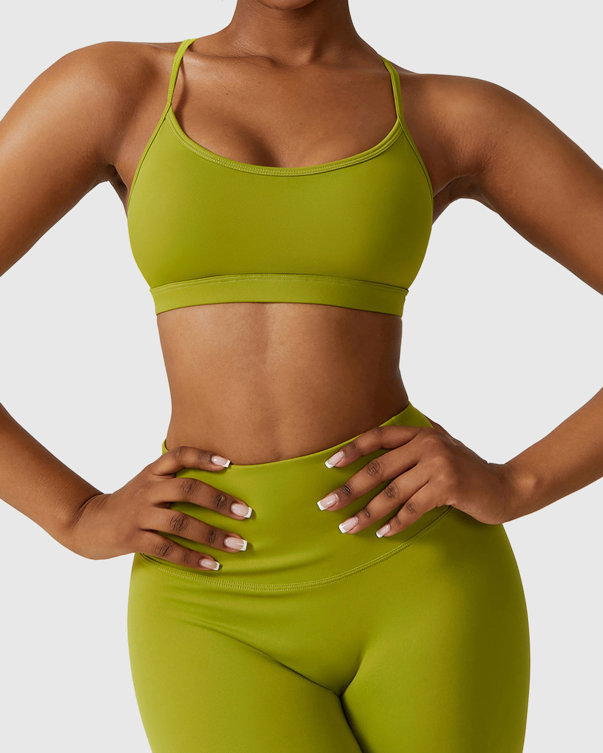 Light Green Sporty Cross Back Bra