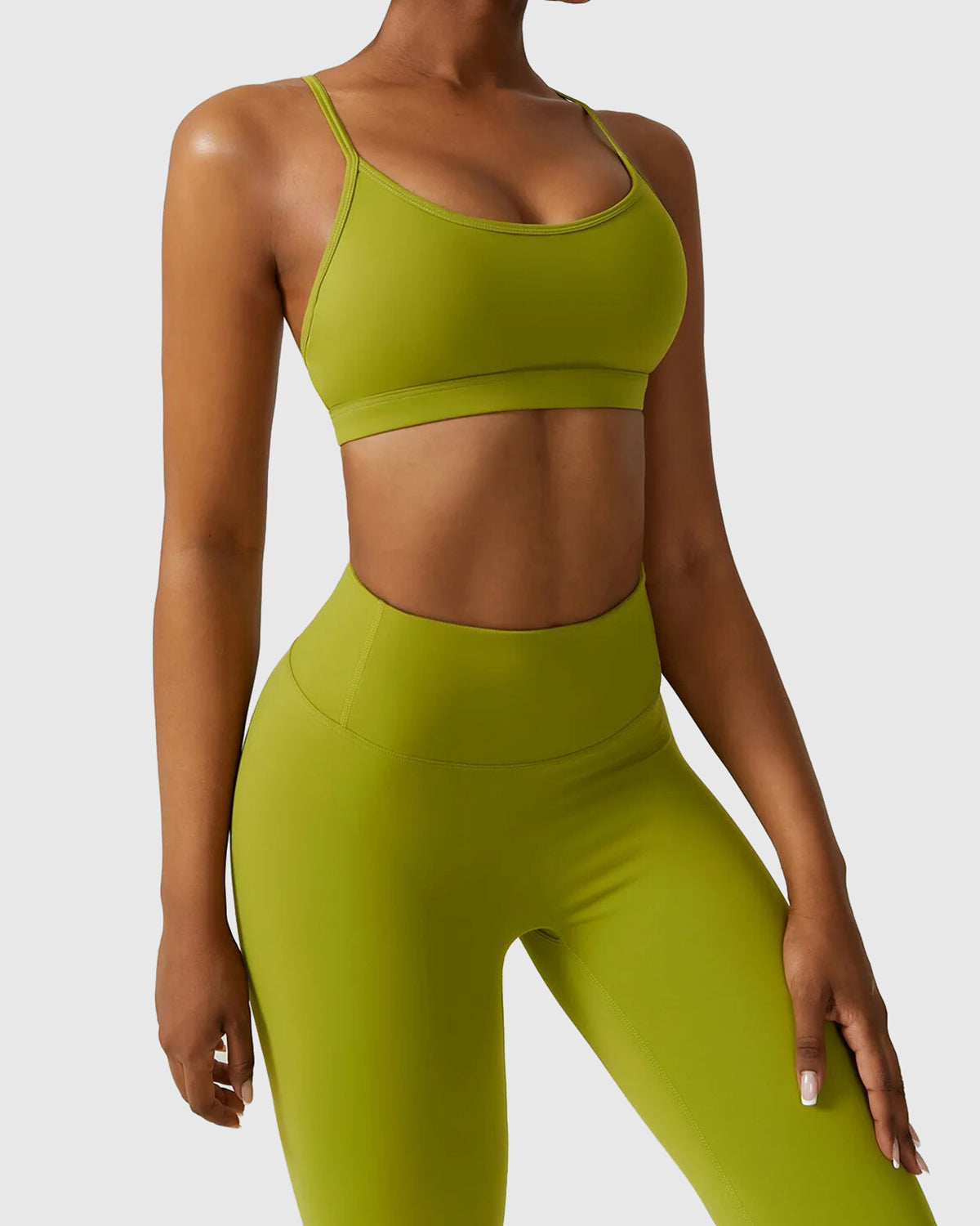 Matcha Green Strappy Cross Back Bra