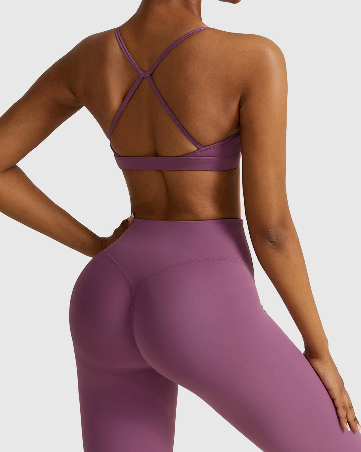 Purple Strappy Cross Back Bra 