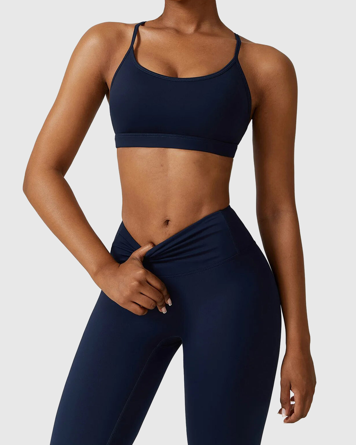 Workout Emblem Blue Cross Back Bra 