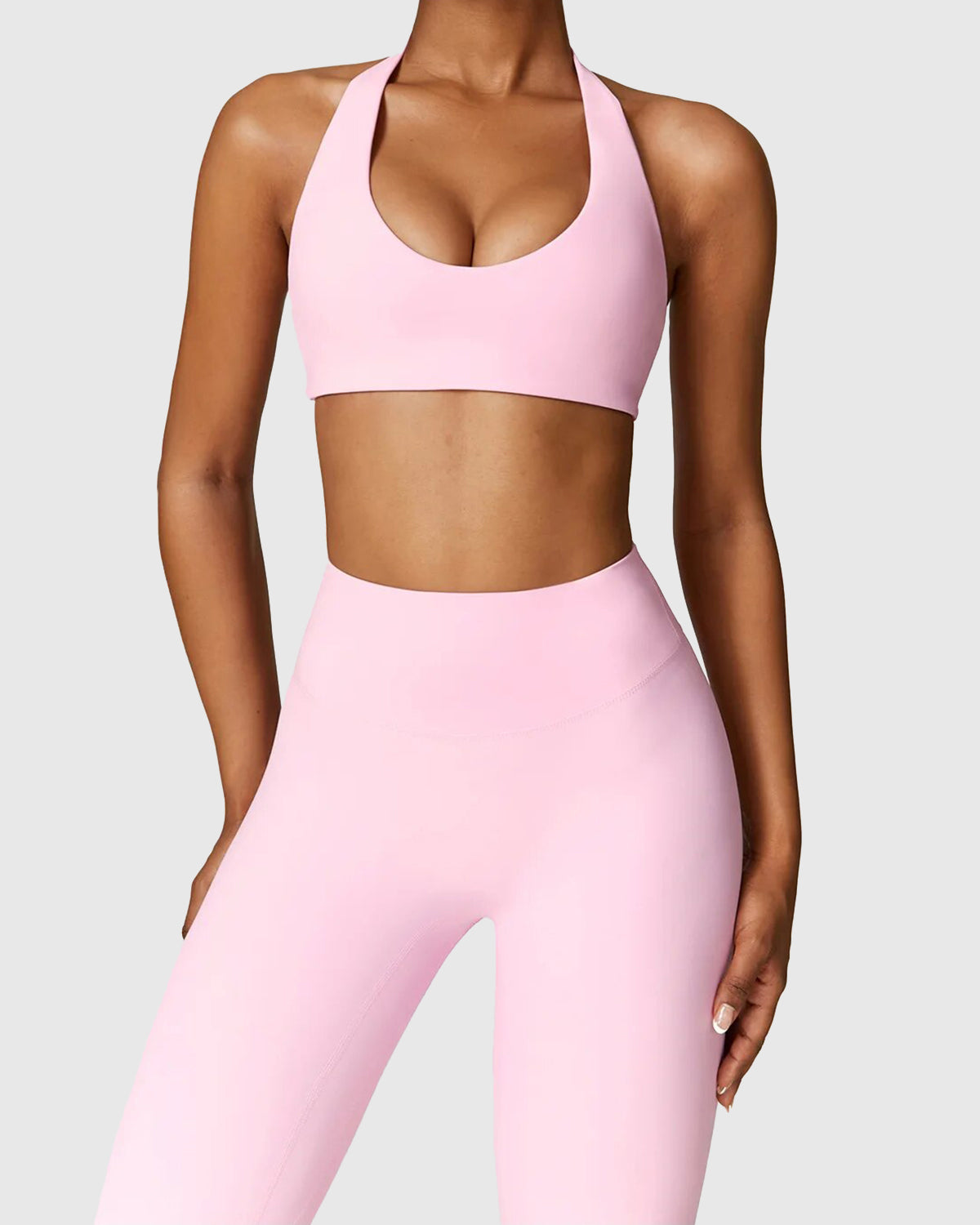 Light Pink Scoop Neck Bra - High Impact