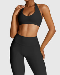 Gymballa Halterneck Sports Bra in Black