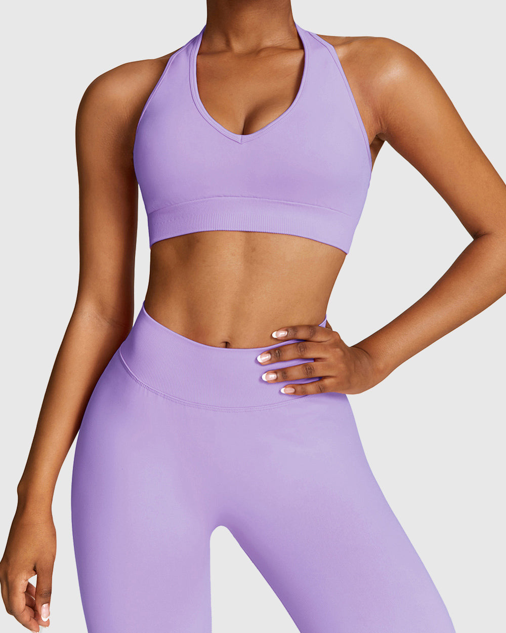 Purple High Impact Halterneck Bra