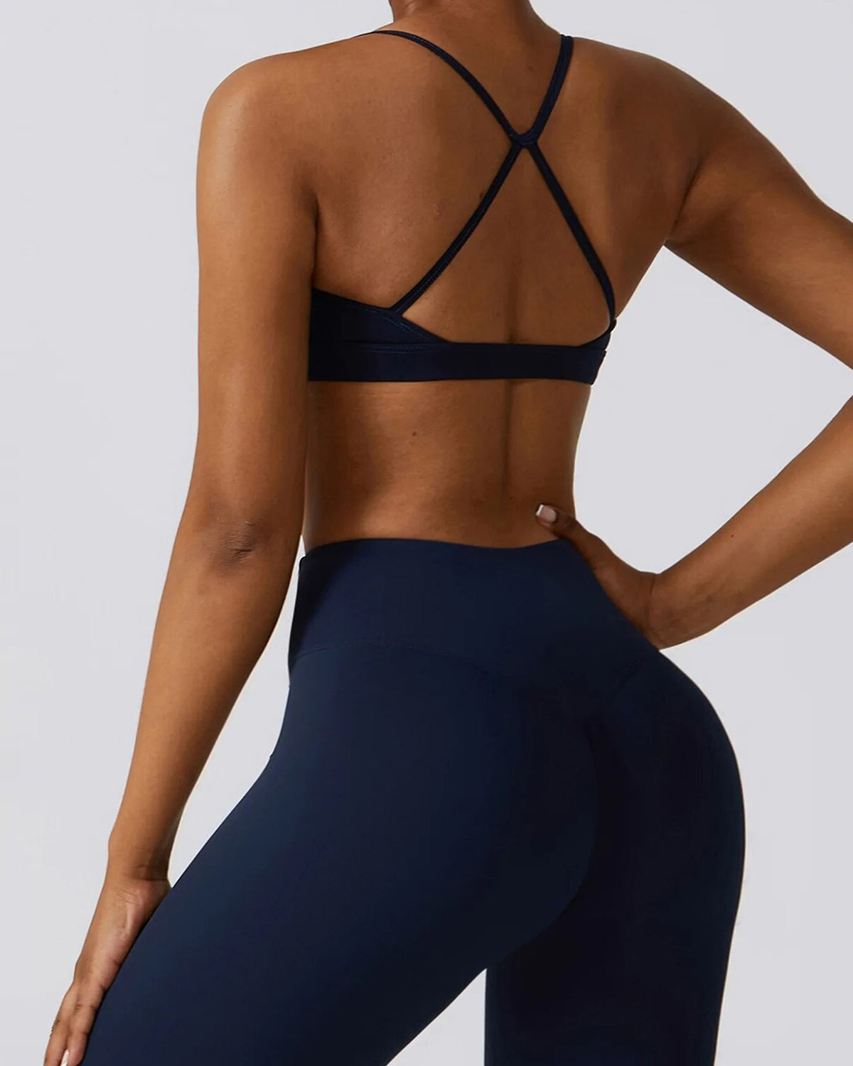 Emblem Blue Cross Back Yoga Bra for Women 