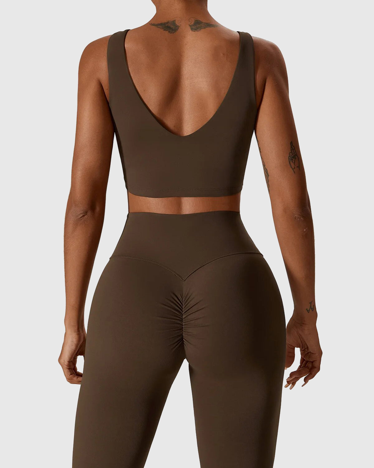 Brown Sporty Crop Top 