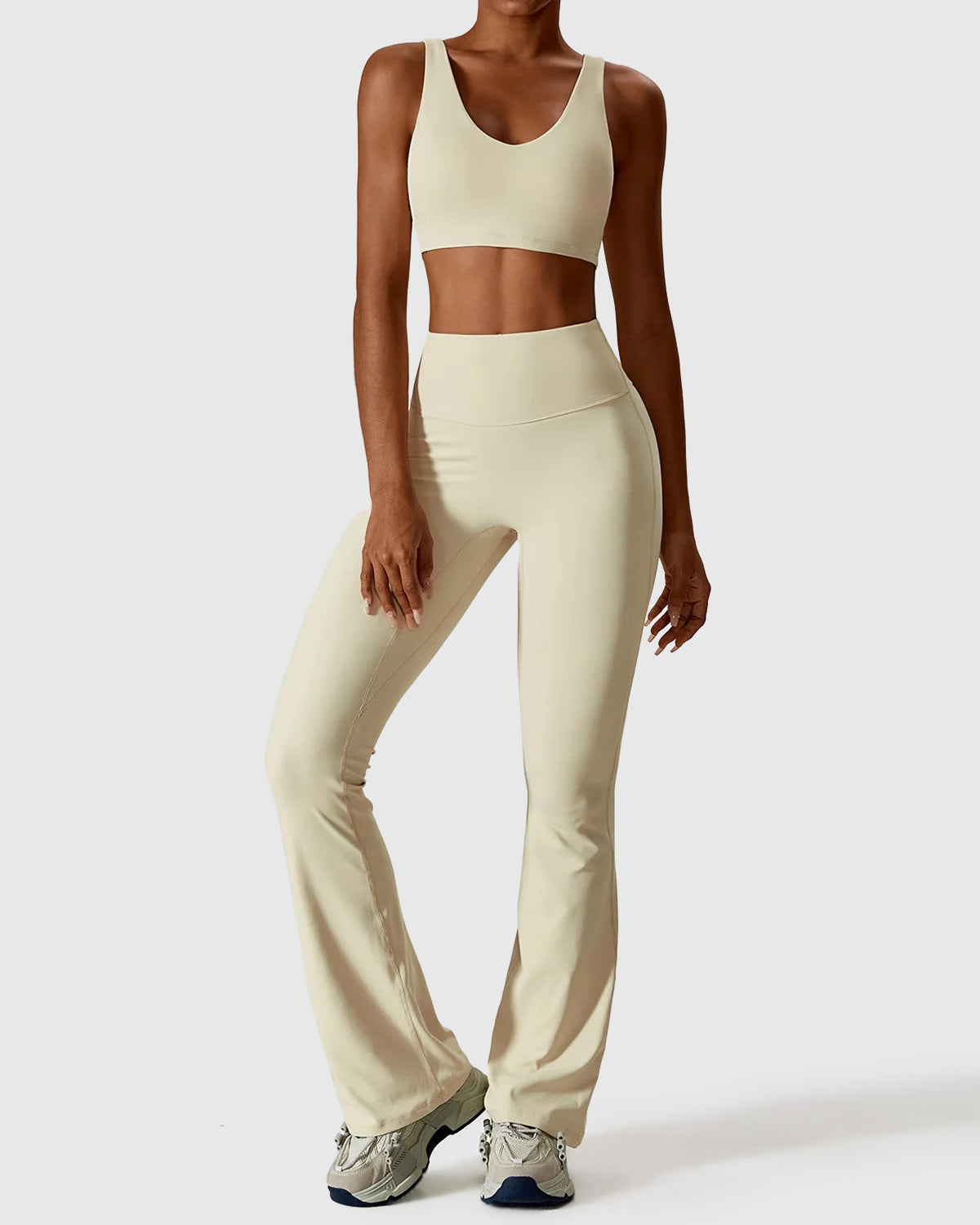 Yoga High Waist Flare Leggings & Crop Top Set