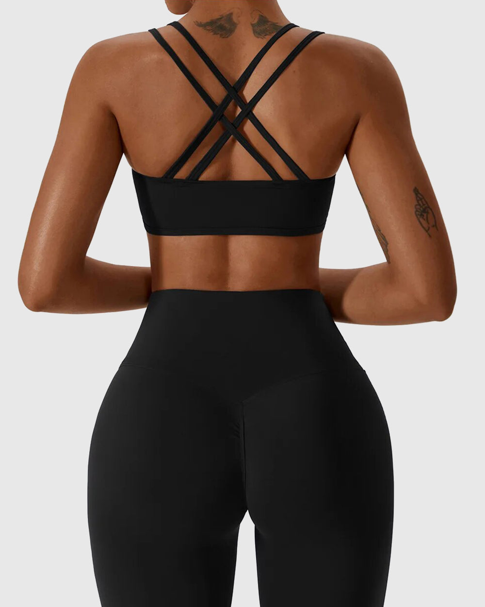 Sporty Cross Back Strappy Bra